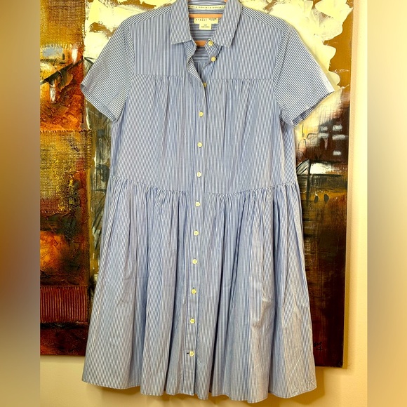 Kate Spade Poplin Striped Shirt Swing Dress - Picture 3 of 5